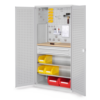 Schubladenschrank mit Lochplattentüren 1950x1000x600mm-Beschreibung lesen
