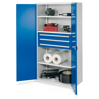 Kappes Schwerlastschränke ohne Mitteltrennwand 1950x1000x600mm Modell 43 Doppelwandtüren enzianblau-Beschreibung lesen