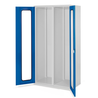 Robuster Schrank mit Mitteltrennwand und Sichtfenstertüren 1950x1000x600mm-Beschreibung lesen