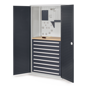 Schubladenschrank mit Lochplattentüren 1950x1000x600mm-Beschreibung lesen