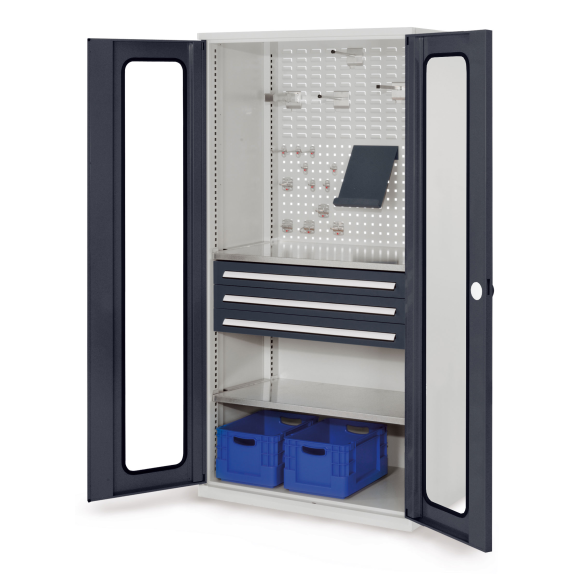 Kappes RasterPlan Schubladenschränke 1950x1000x600mm Sichtfenstertüren Modell 32 anthrazitgrau-Beschreibung lesen