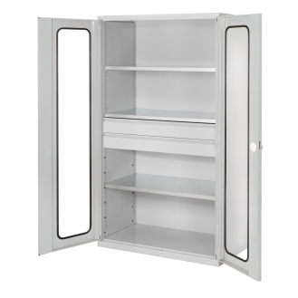 Kappes RasterPlan Großvolumenschränke 1950x1130x590mm Sichtfenstertüren Modell 3 lichtgrau-Beschreibung lesen