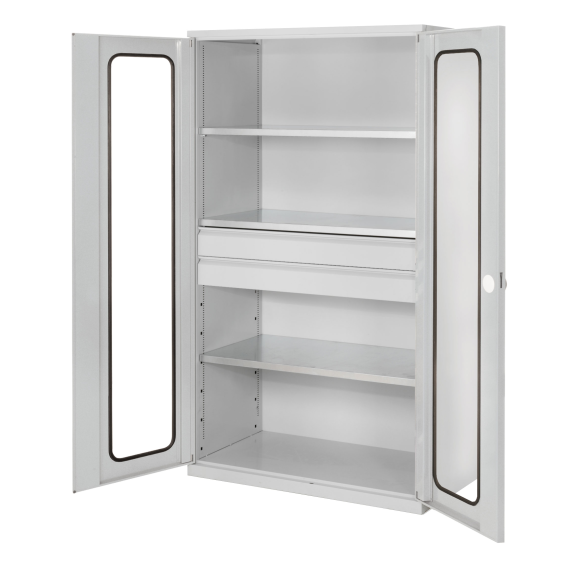 Kappes RasterPlan Großvolumenschränke 1950x1130x590mm Sichtfenstertüren Modell 3 lichtgrau-Beschreibung lesen