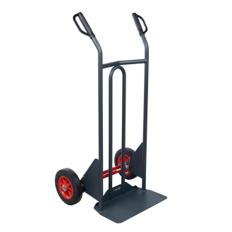 Sackkarre mit unterstützender Kippfunktion, Tragkraft 350 kg, Gummireifen 250 mm-Beschreibung lesen