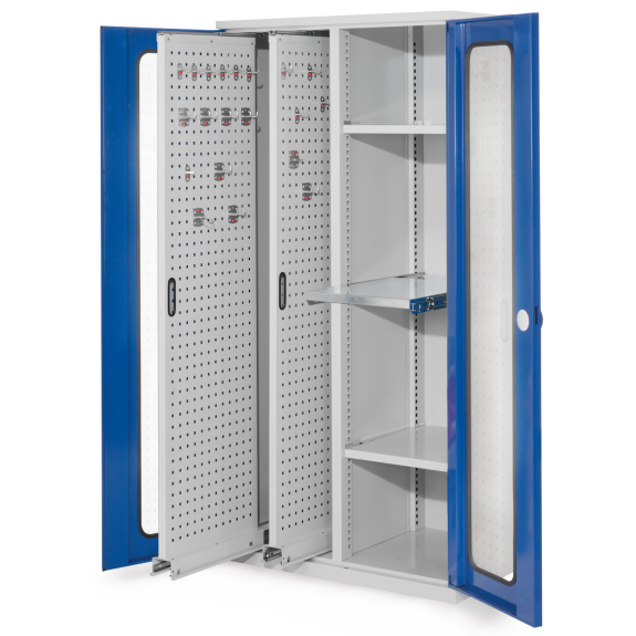 Kappes RasterPlan Vertikalschränke 1950x1000x600mm Modell 84 Sichtfenstertüren enzianblau-Beschreibung lesen