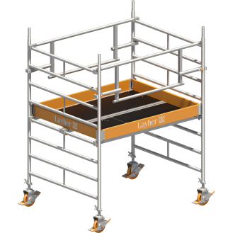 Layher Rollgerüst Uni Kompakt P2 Safety Plus mit Doppelgeländer 3,20m AH-Beschreibung lesen