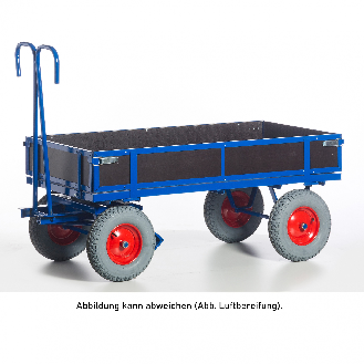 Handpritschenwagen mit Holzbordwänden und Vollgummirädern-Beschreibung lesen