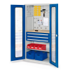 Kappes RasterPlan Schubladenschränke 1950x1000x600mm Sichtfenstertüren Modell 35 enzianblau