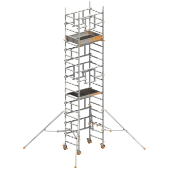 Layher Rollgerüst Solotower mit dem Sicherheitsaufbau P2 Safety Plus 6,15m AH-Beschreibung lesen