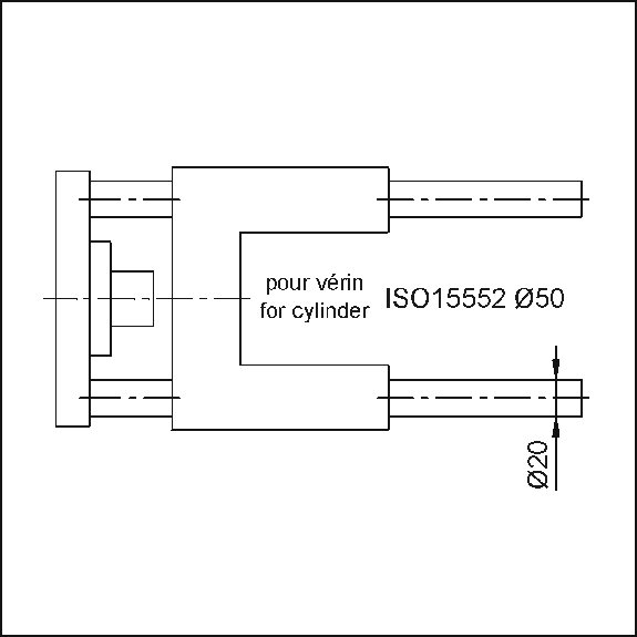Unidad de guía U clásica para cilindro ISO15552 Ø50 carrera 160 mm, cojinetes lisos-Leer más