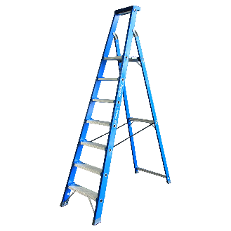 ASC Premium- Stufenstehleiter BT-7 einseitig 7 Stufen mit 3,76m Arbeitshöhe-Beschreibung lesen