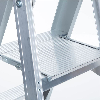 ASC Eurostairs Stufenstehleiter einseitig eloxiert mit Plattform 8 Stufen