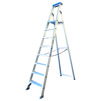 ASC Stufenstehleiter BT-7 einseitig 7 Stufen mit 3,76m Arbeitshöhe-Beschreibung lesen