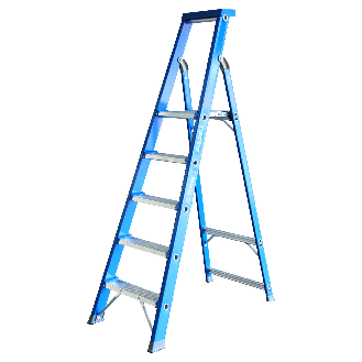 ASC Premium- Stufenstehleiter BT-5 einseitig 5 Stufen mit 3,25m Arbeitshöhe-Beschreibung lesen
