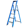 ASC Premium- Stufenstehleiter BT-4 einseitig 4 Stufen mit 3,00m Arbeitshöhe