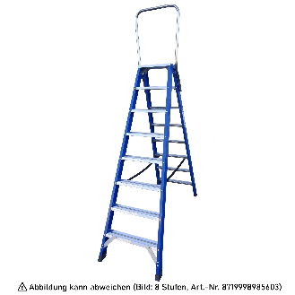 ASC Pro-Line XD-Stufenstehleiter DT-9 doppelseitig 9 Stufen mit 4,25m Arbeitshöhe-Beschreibung lesen
