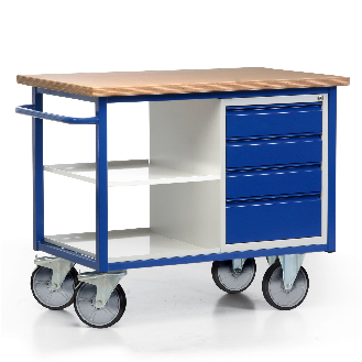 Protaurus fahrbare Werkbank Serie 300 mit 4 Schubladen und Ablage-Beschreibung lesen