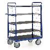 Protaurus Etagenwagen F600 mit 5 Ladeflächen und vergitterten Stirnwänden 1500mm hoch 850x500mm