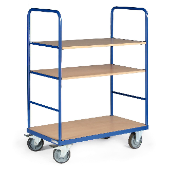 Protaurus Etagenwagen F500 mit 3 Ladeflächen und Schiebebügel gerade 1000x700mm obere Ladeflächen ohne Bordkante-Beschreibung lesen
