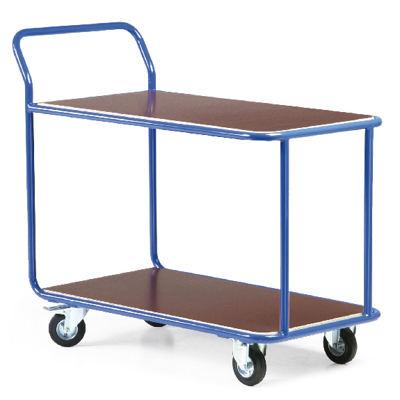 Protaurus Magazinwagen Serie R300 mit 2 Ladeflächen ohne Umrandung 1200x600mm Luftreifen Ø200mm-Beschreibung lesen