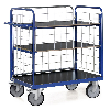 Protaurus Etagenwagen F600 mit 3 Ladeflächen und 3 Gitterwänden 1200mm hoch 850x500mm