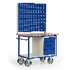 Werkbankwagen mit Lochplatten und integriertem Stauraum