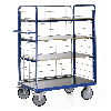 Protaurus Etagenwagen F600 mit 4 Ladeflächen und 3 Gitterwänden 1500mm hoch 1200x800mm