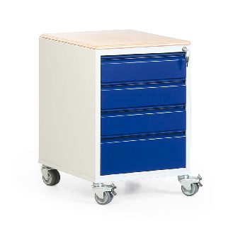 Protaurus Werkstatt-Rollcontainer mit 4 Schubladen und Multiplexmatte-Beschreibung lesen