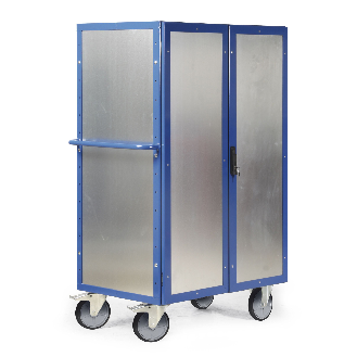 Protaurus Schrankwagen R600 mit Stahlblech- Verkleidung, Türen und Rollen 1250x780mm-Beschreibung lesen