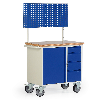 Protaurus Werkbankwagen Serie 300 mit Schrankfach, 4 Schubladen und Schlitzplatte 710mm hoch