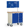 Protaurus Werkbankwagen Serie 300 mit Schrankfach, 4 Schubladen und Lochplatte, 710mm hoch