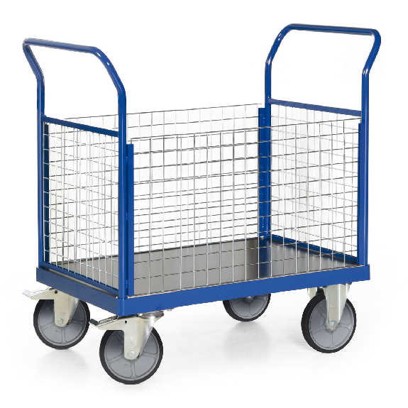 Protaurus Plattformwagen F600 mit 4 Gitterwänden ohne Bordkante 1200x800mm-Beschreibung lesen