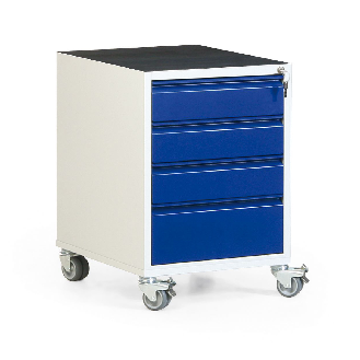 Protaurus Werkstatt-Rollcontainer mit 4 Schubladen und Riffelgummimatte-Beschreibung lesen