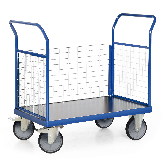 Protaurus Plattformwagen F600 mit 3 Gitterwänden ohne Bordkante 1000x700mm-Beschreibung lesen