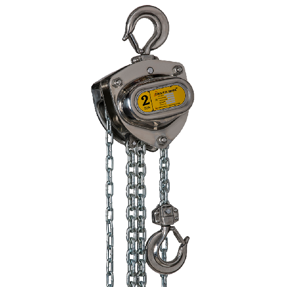 DELTA INOX Edelstahl Stirnradkettenzug mit Edelstahl Last- und Handkette Tragkraft 2,0t Hubhöhe 6m-Beschreibung lesen
