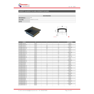 TAPPO COPRITESTA NERO 18X18-1.2 mm PER TUBI QUADRATI - Il prezzo viene calcolato su multipli di 60 pz.-Leggi tutto