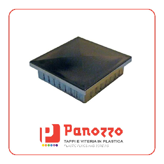 TAPPO COPRITESTA NERO 18X18-1.2 mm PER TUBI QUADRATI - Il prezzo viene calcolato su multipli di 60 pz.-Leggi tutto