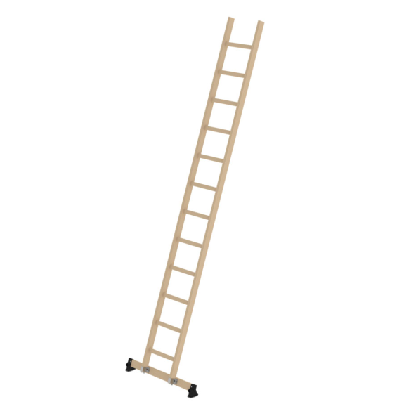 MUNK Holz-Anlegeleiter mit nivello-Traverse 12 Sprossen-Beschreibung lesen