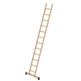 MUNK Holz-Anlegeleiter mit nivello-Traverse 12 Sprossen-Beschreibung lesen