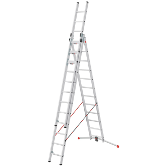 Hailo Sprossenschiebeleiter S120 Pro mit innovativen 3 Dreh-Stufen mit großer Standfläche 3x12 Sprossen-Beschreibung lesen