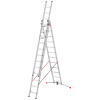 Hailo Sprossenschiebeleiter S120 Pro mit innovativen 3 Dreh-Stufen mit großer Standfläche 3x12 Sprossen