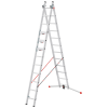Hailo Sprossenschiebeleiter S110 Pro mit innovativen 3 Dreh-Stufen mit großer Standfläche 2x12 Sprossen