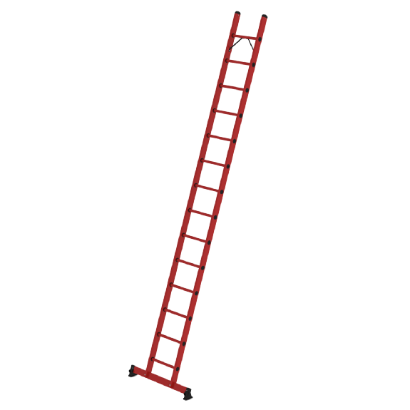 Anlegeleiter aus Kunststoff mit nivello-Traverse, 14 Sprossen-Beschreibung lesen