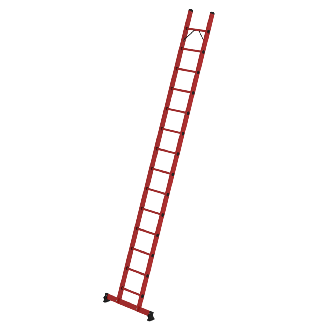 Anlegeleiter aus Kunststoff mit nivello-Traverse, 14 Sprossen-Beschreibung lesen