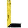 Equerre droite & d'onglet qualité import avec régle jaune, Longueur: 30 cm