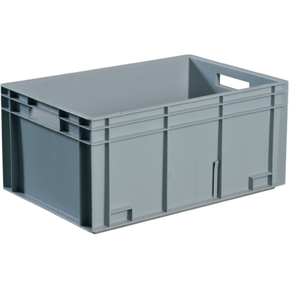 Transportstapelbehälter  L600xB400xH150mm grau PP Durchfassgriff Seitenw-Beschreibung lesen