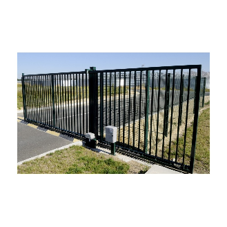 Portail coulissant galvanisé plastifié L10000 H1200 manuel barreaudé-Lire la description