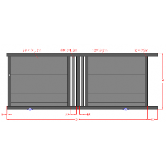 Portail coulissant aluminium RAL7016 4m x 1,70m-Lire la description