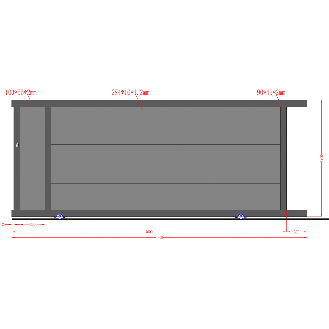 Portail coulissant en aluminium RAL7016 4m x 1,70m-Lire la description