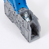 Morsetto di connessione a vite 50 mm² M8 per guida DIN con coperchio protettivo, blu